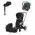 Коляска 3 в 1 Cybex Priam IV Rosegold и автокресло Aton S2 i-Size с базой Base One Sepia Black/Lava Grey