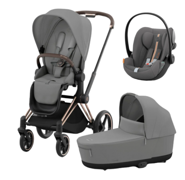 Коляска 3 в 1 Cybex Priam IV Rosegold и автокресло Cloud G i-Size Lava Grey Mirage Grey