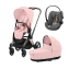 Коляска 3 в 1 Cybex Priam IV Rosegold и автокресло Cloud G i-Size Lava Grey Peach Pink