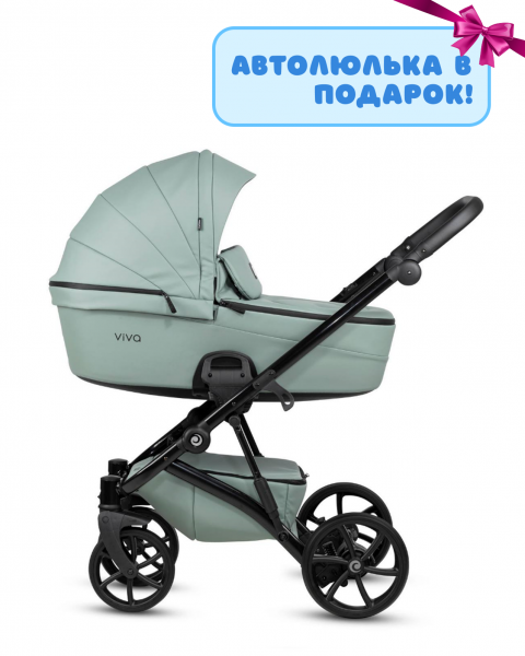 Детская коляска Tutis Viva 5 Plus Leather 2024 2 в 1 1452045 Aquamarine