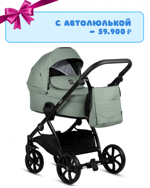 Коляска 2 в 1 Tutis Leo Plus, Sage (039)
