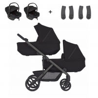 Коляска для двойни 3 в 1 Anex Modu, Nighty (Черный)