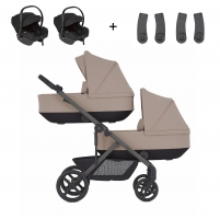Коляска для двойни 3 в 1 Anex Modu, Rooty (Бежевый)
