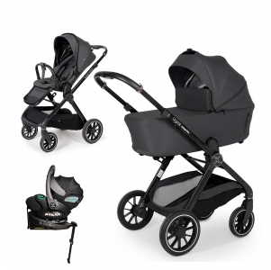 Коляска 4 в 1 Agex Prima Pro, Midnight Grey (Темно-серый) + автолюлька i-safe + база