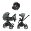 Детская коляска Peppy Monaco 3 в 1 с автокреслом First Oliva Green (зеленый), рама черная