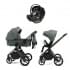 Детская коляска Peppy Monaco 3 в 1 с автокреслом First Oliva Green (зеленый), рама черная