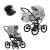 Детская коляска Adamex Porto Retro Deluxe 3 в 1 PO-SA03 (СВ. СЕРАЯ КОЖА)