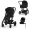 Коляска 4 в 1 Cybex Balios S Lux BLK 2025, Moon Black с дождевиком, автолюлькой Agex i-Safe S Black и базой Agex