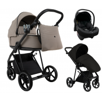 Детская коляска Roan Sol 2.0 3 в 1 с автокреслом Tutis Elo Lux EduSky Black Hazel / Black / руч.Black