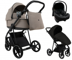 Детская коляска Roan Sol 2.0 3 в 1 с автокреслом Tutis Elo Lux EduSky Black Hazel / Black / руч.Black