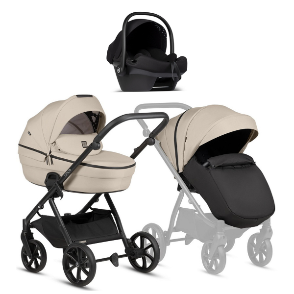 Детская коляска Tutis Uno 6 Plus Essential collection 3 в 1 с автокреслом Elo Lux EduSky Black 1602180 Beige