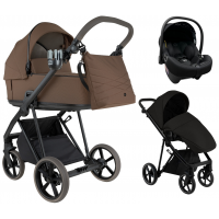 Детская коляска Roan Sol 2.0 3 в 1 с автокреслом Tutis Elo Lux EduSky Black Mocha Mousse/ Black/ руч.Cappuccino