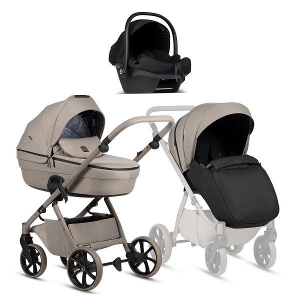 Детская коляска Tutis Uno 6 Plus Essential collection 3 в 1 с автокреслом Elo Lux EduSky Black 1602172 Taupe