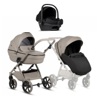 Детская коляска Tutis Uno 6 Plus Leather collection 3 в 1 с автокреслом Elo Lux EduSky Black 1402185 Nocciola