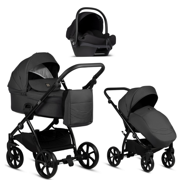 Коляска 3 в 1 Tutis Leo Plus, Black (020)