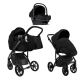 Детская коляска Roan Bass Next 2.0 3 в 1 с автокреслом Tutis Elo Lux EduSky Black Caviar Black/Black