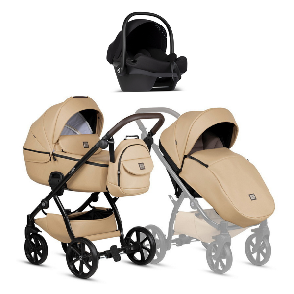 Коляска 3 в 1 Tutis Uno 5+ Leather Collection, Caramel (167)