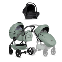 Коляска 3 в 1 Tutis Uno 5+ Leather Collection, Sage (039)