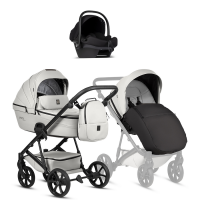 Детская коляска Tutis Viva 6 Plus Leather 3 в 1 с автокреслом Elo Lux EduSky Black 1612085 Cloud