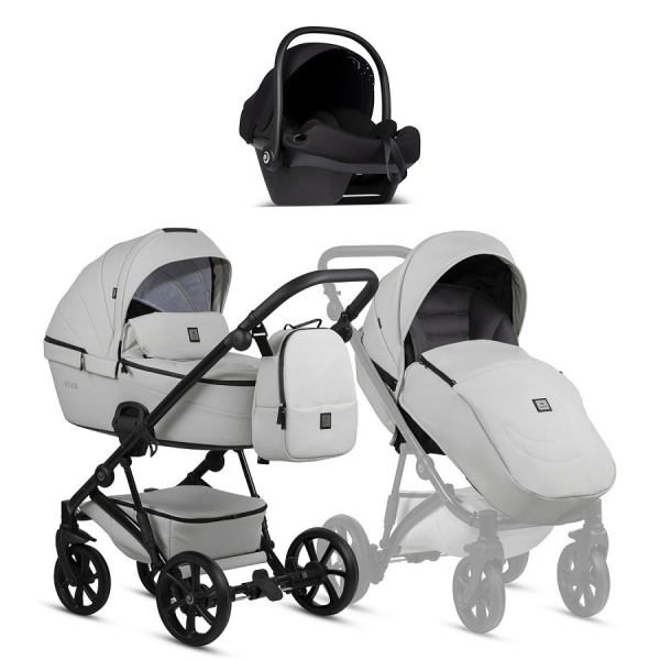 Коляска 3 в 1 Tutis Viva 5+ Leather, Cloud (085)