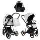 Детская коляска Roan Sol 2.0 Vintage Luxury 3 в 1 с автокреслом Tutis Elo Lux EduSky Black Pixel/Light (PIX/50/L)