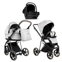 Детская коляска Roan Sol 2.0 Vintage Luxury 3 в 1 с автокреслом Tutis Elo Lux EduSky Black Pixel/Light (PIX/50/L)