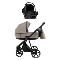 Детская коляска Roan Sol 2.0 3 в 1 с автокреслом Tutis Elo Lux EduSky Black Hazel / Black / руч.Black