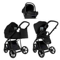 Детская коляска Roan Sol 2.0 3 в 1 с автокреслом Tutis Elo Lux EduSky Black Caviar Black/ Black/ руч.Black