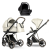 Детская коляска Roan Sol 2.0 Vintage Luxury Leather 3 в 1 с автокреслом Tutis Elo Lux EduSky Black VEGA01DB Butter Cream/Champagne/руч.Cappuccino