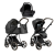 Детская коляска Roan Sol 2.0 Vintage Luxury Leather 3 в 1 с автокреслом Tutis Elo Lux EduSky Black VEGA99DB Woodland Gray/Nickel/руч.Cappuccino