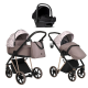 Детская коляска Roan Sol Flowers 3 в 1 с автокреслом Tutis Elo Lux EduSky Black RSF/5001 Powder/Rose gold