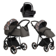 Детская коляска Roan Sol Flowers 3 в 1 с автокреслом Tutis Elo Lux EduSky Black RSF/5003 Forest Clearing/Black