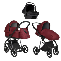 Детская коляска Roan Sol Luxury 3 в 1 с автокреслом Tutis Elo Lux EduSky Black RSL/4041 Porto/Nikiel