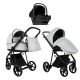Детская коляска Roan Sol Vintage Leather 2.0 3 в 1 с автокреслом Tutis Elo Lux Edusky Black SL/12/L Island Stone /Black/ руч.Коричневый