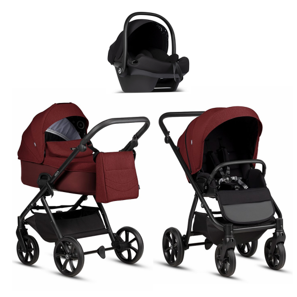 Детская коляска Tutis Leo 3 Plus 3 в 1 с автокреслом Elo Lux EduSky Black 1582220 Burgundy