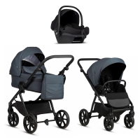 Детская коляска Tutis Leo 3 Plus 3 в 1 с автокреслом Elo Lux EduSky Black 1582211 India Ink