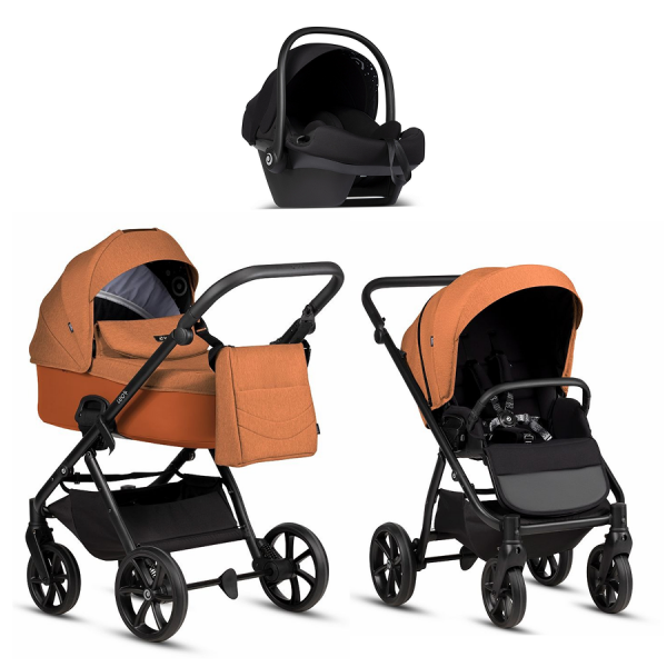 Детская коляска Tutis Leo 3 Plus 3 в 1 с автокреслом Elo Lux EduSky Black 1582280 Orange