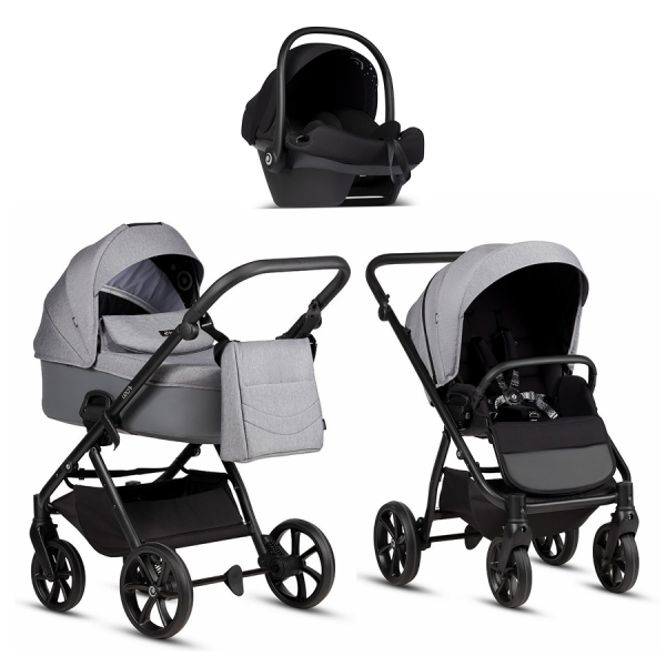Детская коляска Tutis Leo 3 Plus 3 в 1 с автокреслом Elo Lux EduSky Black 1582227 Stone Grey