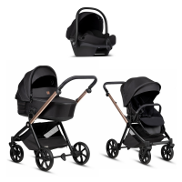 Коляска 3 в 1 Tutis Mio 3+ NEW Black Edition, Rose Gold (292)