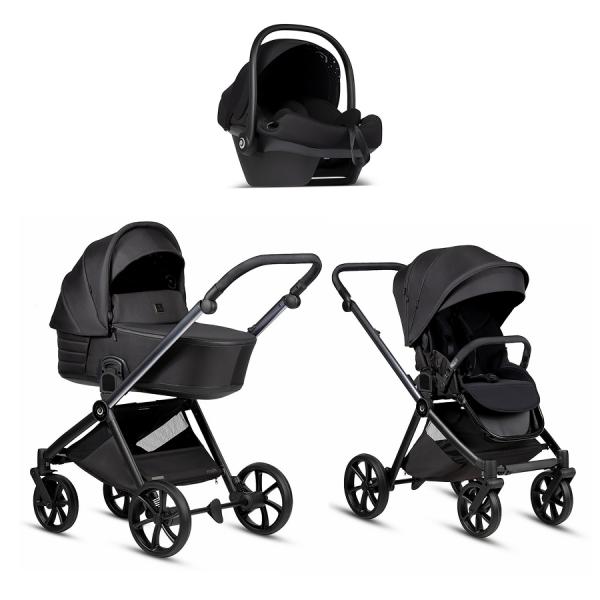 Коляска 3 в 1 Tutis Mio 3+ NEW Black Edition, Obsidian (060)
