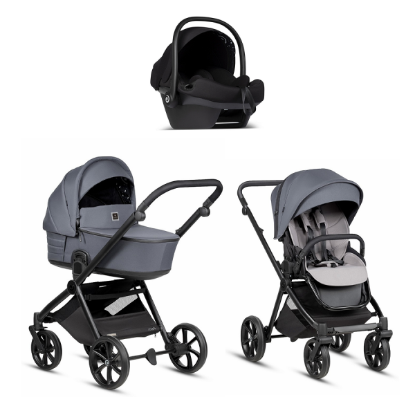 Коляска 3 в 1 Tutis Mio 3+ NEW Essential, Dark Grey (103)