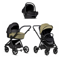 Коляска 3 в 1 Tutis Mio 3+ NEW Leather, Olive (025)