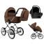 Детская коляска Roan Bass Next Classic 2.0 d14 3 в 1 с автокреслом Tutis Elo Lux EduSky Black BSNC/91/2 Mocha Mousse/Black/руч.Cappuccino