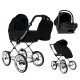 Детская коляска Roan Bass Next Classic 2.0 d14 3 в 1 с автокреслом Tutis Elo Lux EduSky Black BSNC/95/2 Caviar/Black/руч.Cappuccino