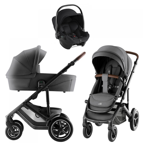 Детская коляска 3 в 1 Britax Roemer Smile 5Z Style и автокресло Baby-Safe Core Space Black Mineral Grey