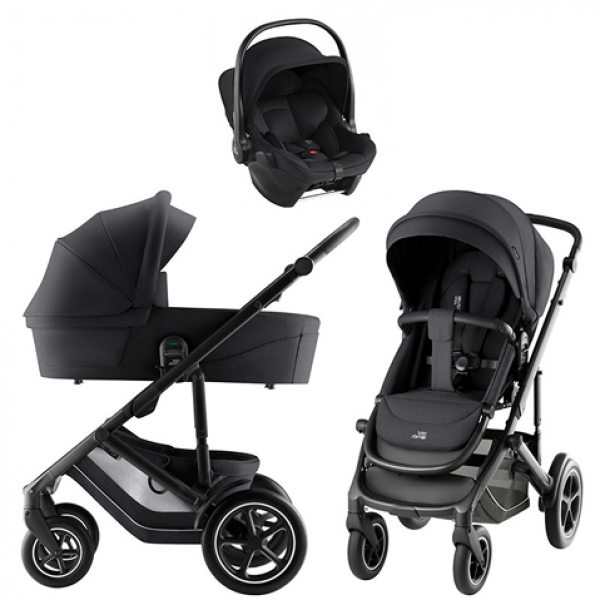 Детская коляска 3 в 1 Britax Roemer Smile 5Z Style и автокресло Baby-Safe Core Space Black Carbon Black