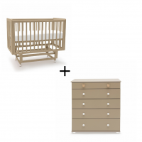 Комплект: детская кровать Agex Lira (маятник продольный) + комод Agex Lino кашемир