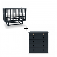 Комплект: детская кровать Agex Lira (маятник продольный) + комод Agex Lino графит