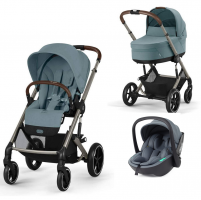 Коляска 3 в 1 Cybex Balios S Lux TPE 2025, Stormy Blue с дождевиком и автокреслом Rant Miro