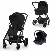 Коляска 3 в 1 Cybex Balios S Lux BLK 2025, Moon Black с дождевиком и автокреслом Rant Miro